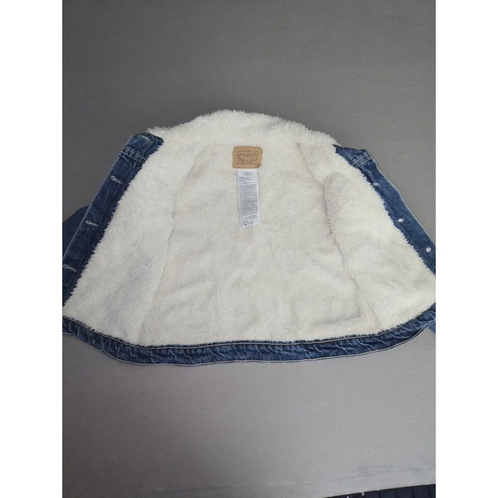 Girls Levi Strauss Denim Jacket With Sherpa Lining Size M 10-12 Years